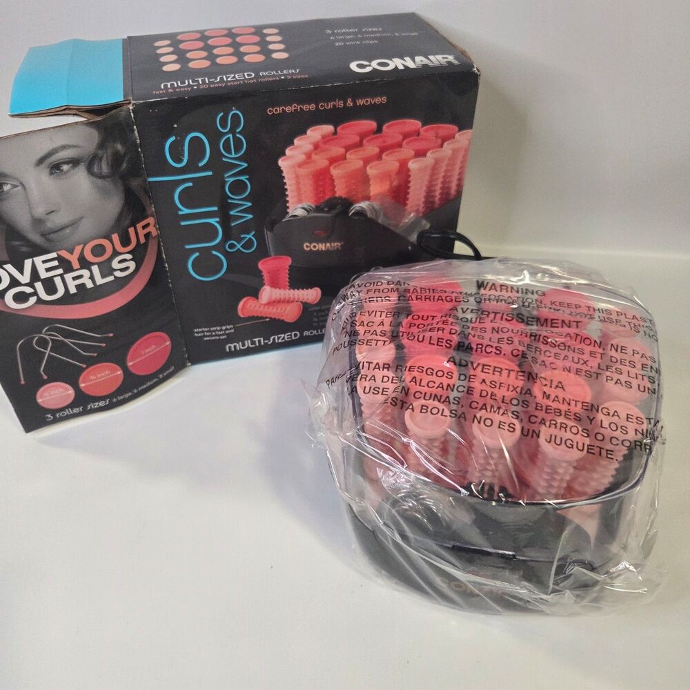 Conair Conair Curls & Waves Compact Multi-Size Hot Rollers 20 W/Clips - Coral